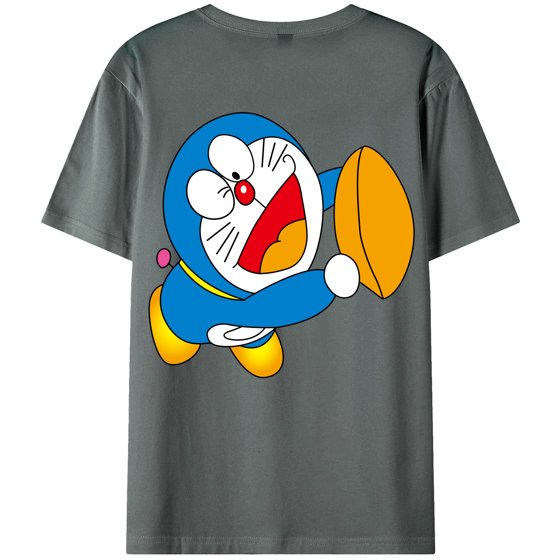 （画像用） ドラえもん Doraemon 綿100％ メンズ半袖Tシャツ（バックプリント） 通気性